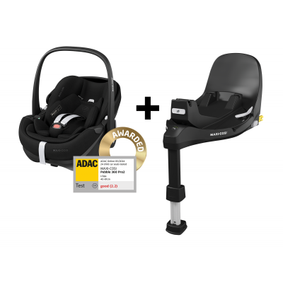 Pebble 360 Pro 2 autosedačka Essential Black + základna FamilyFix 360 Pro