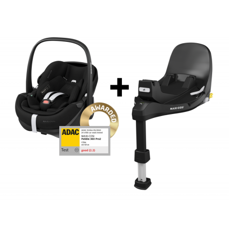 Pebble 360 Pro 2 autosedačka Essential Black + základna FamilyFix 360 Pro
