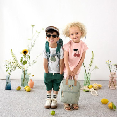 LÄSSIG KIDS LÄSSIG Mini Square Backpack Little Gang lemon dark green