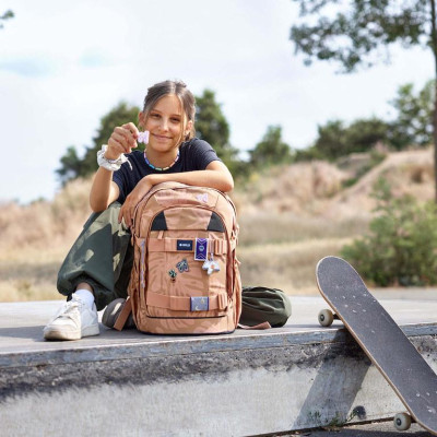 LÄSSIG SCHOOL LÄSSIG School Backpack Origin Bold leaves caramel